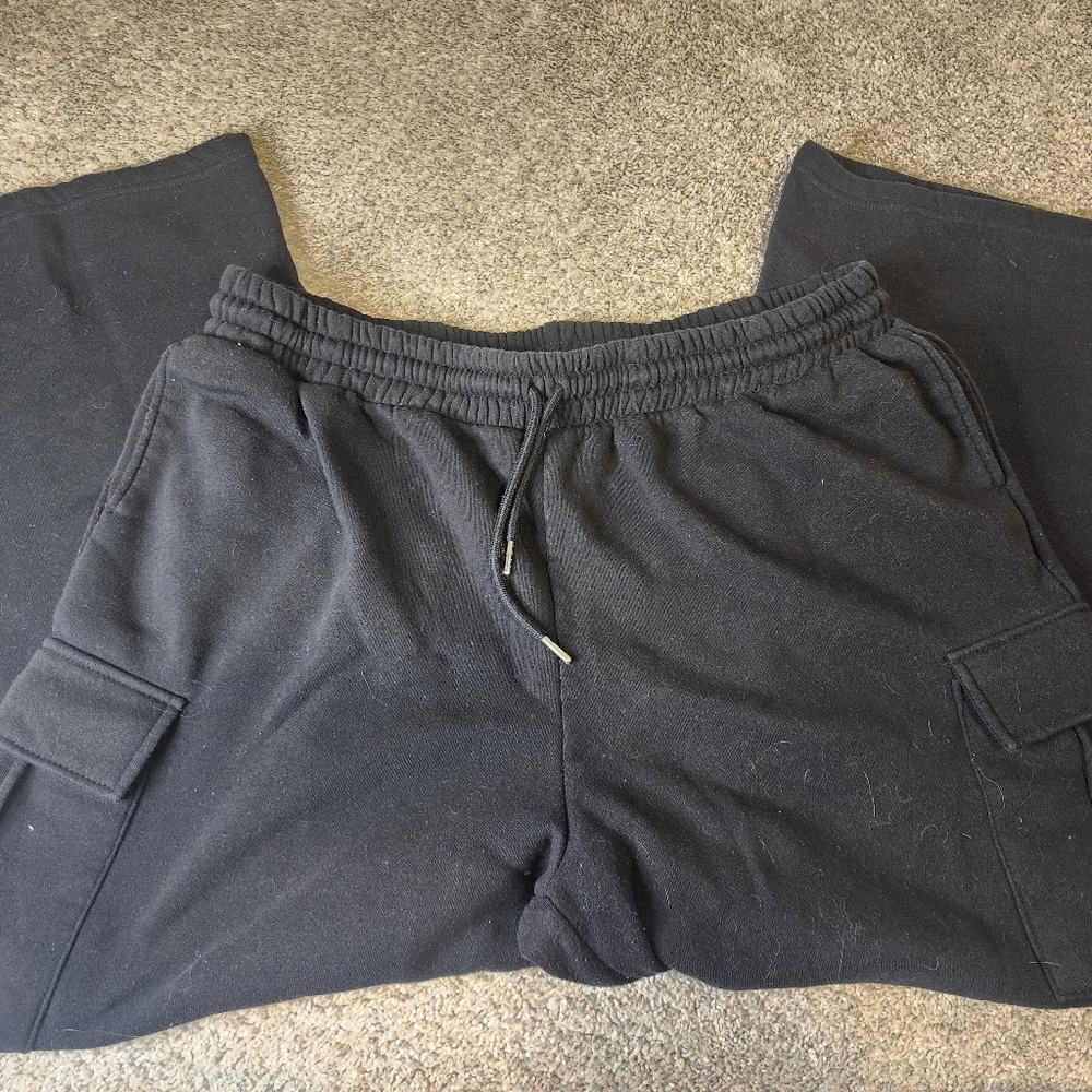 Men's Black Cargo Sweatpants 3X - Picture 3 of 4